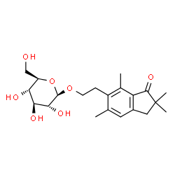 6-[2-(β-D-Glucopyranosyloxy)ethyl]-2,3-dihydro-2,2,5,7-tetramethyl-1H-inden-1-one Structure
