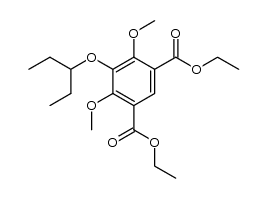 5-(1-ethylpropoxy)-4,6-dimethoxyisophthalic acid diethyl ester结构式