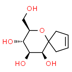 6-Oxaspiro[4.5]dec-2-ene-8,9,10-triol, 7-(hydroxymethyl)-, (7R,8S,9S,10S)- (9CI) structure