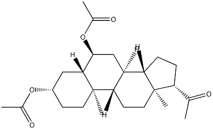 3β,6α-Bis(acetyloxy)-5α-pregnan-20-one结构式