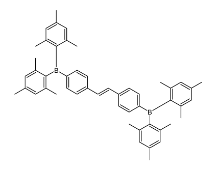 [4-[2-[4-bis(2,4,6-trimethylphenyl)boranylphenyl]ethenyl]phenyl]-bis(2,4,6-trimethylphenyl)borane Structure