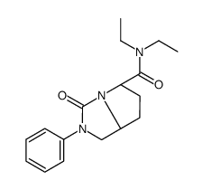 (5S,7aR)-N,N-diethyl-3-oxo-2-phenyl-5,6,7,7a-tetrahydro-1H-pyrrolo[1,2-c]imidazole-5-carboxamide结构式