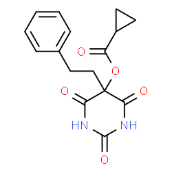 5-(Cyclopropylcarbonyloxy)-5-(1-phenylethyl)-2,4,6(1H,3H,5H)-pyrimidinetrione structure