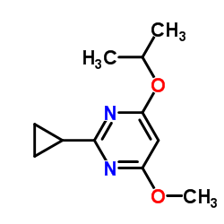 Pyrimidine, 2-cyclopropyl-4-methoxy-6-(1-methylethoxy)- (9CI) Structure