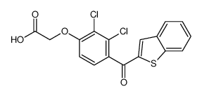 2-[4-(1-benzothiophene-2-carbonyl)-2,3-dichlorophenoxy]acetic acid结构式