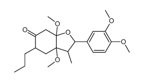 2-(3,4-dimethoxy-phenyl)-3a,7a-dimethoxy-3-methyl-5-propyl-hexahydro-benzofuran-6-one Structure