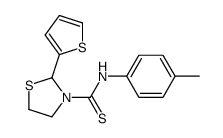 3-Thiazolidinecarbothioamide,N-(4-methylphenyl)-2-(2-thienyl)-(9CI) Structure