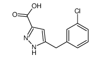 5-[(3-chlorophenyl)methyl]-1H-pyrazole-3-carboxylic acid Structure