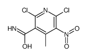2,6-dichloro-4-methyl-5-nitropyridine-3-carboxamide结构式