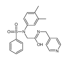2-[N-(benzenesulfonyl)-3,4-dimethylanilino]-N-(pyridin-4-ylmethyl)acetamide Structure