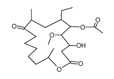 6-acetoxy-7-ethyl-4-hydroxy-5-methoxy-9,16-dimethyl-oxacyclohexadecane-2,10-dione结构式
