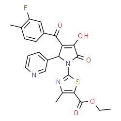 ethyl 2-[3-(3-fluoro-4-methylbenzoyl)-4-hydroxy-5-oxo-2-(3-pyridinyl)-2,5-dihydro-1H-pyrrol-1-yl]-4-methyl-1,3-thiazole-5-carboxylate Structure