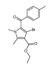 ethyl 4-bromo-1,2-dimethyl-5-(p-toluoyl)pyrrole-3-carboxylate结构式