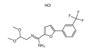 N'-(2,2-dimethoxyethyl)-5-(3-trifluoromethylphenyl)-2-furamidine hydrochloride Structure