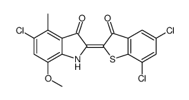5-Chloro-2-(5,7-dichloro-3-oxobenzo[b]thiophen-2(3H)-ylidene)-7-methoxy-4-methyl-1H-indol-3(2H)-one结构式