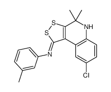 8-chloro-4,4-dimethyl-N-(3-methylphenyl)-5H-dithiolo[3,4-c]quinolin-1-imine结构式