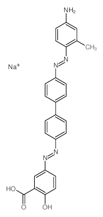 (3Z)-3-[[4-[4-(4-amino-2-methyl-phenyl)diazenylphenyl]phenyl]hydrazinylidene]-6-oxo-cyclohexa-1,4-diene-1-carboxylic acid结构式