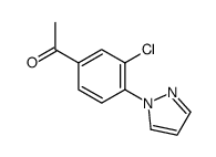 1-(3-chloro-4-pyrazol-1-ylphenyl)ethanone结构式