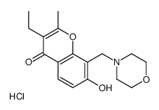 3-ethyl-7-hydroxy-2-methyl-8-(morpholin-4-ium-4-ylmethyl)chromen-4-one,chloride结构式