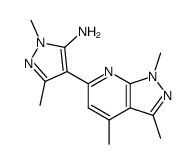 1,3,4-trimethyl-6-(5'-amino-1',3'-dimethylpyrazol-4'-yl)pyrazolo[3,4-b]pyridine结构式