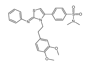 4-[3-[2-(3,4-dimethoxyphenyl)ethyl]-2-phenylimino-1,3-thiazol-4-yl]-N,N-dimethylbenzenesulfonamide结构式