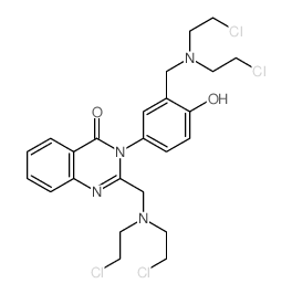 2-[bis(2-chloroethyl)aminomethyl]-3-[3-[bis(2-chloroethyl)aminomethyl]-4-hydroxy-phenyl]quinazolin-4-one结构式