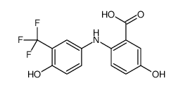 Benzoic acid,5-hydroxy-2-[[4-hydroxy-3-(trifluoromethyl)phenyl]amino]- Structure