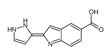 2-(1,2-dihydropyrazol-3-ylidene)indole-5-carboxylic acid结构式