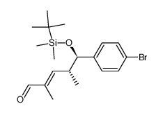 (E)-(4R,5R)-5-(4-Bromo-phenyl)-5-(tert-butyl-dimethyl-silanyloxy)-2,4-dimethyl-pent-2-enal结构式