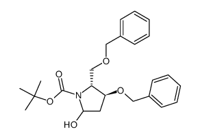 (4S,5R)-4-benzyloxy-5-benzyloxymethyl-1-(tert-butoxycarbonyl)-2-hydroxypyrrolidine结构式