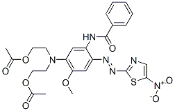 5'-[N,N-Bis(2-acetoxyethyl)amino]-4'-methoxy-2'-(5-nitro-2-thiazolylazo)benzanilide Structure