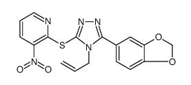 Pyridine, 2-[[5-(1,3-benzodioxol-5-yl)-4-(2-propen-1-yl)-4H-1,2,4-triazol-3-yl]thio]-3-nitro Structure