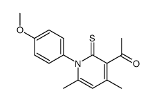 1-[1-(4-Methoxy-phenyl)-4,6-dimethyl-2-thioxo-1,2-dihydro-pyridin-3-yl]-ethanone结构式