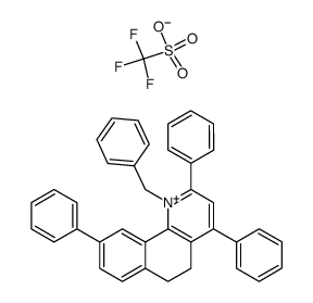 1-benzyl-5,6-dihydro-2,4,9-triphenylbenzo[h]quinolinium trifluoromethanesulphonate结构式