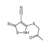 3-(2-oxopropylsulfanyl)-5-sulfanylidene-2H-1,2-thiazole-4-carbonitrile结构式