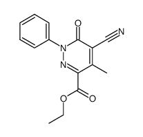 ethyl 5-cyano-4-methyl-6-oxo-1-phenyl-1,6-dihydropyridazine-3-carboxylate结构式