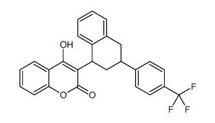 4-hydroxy-3-[3-[4-(trifluoromethyl)phenyl]-1,2,3,4-tetrahydronaphthalen-1-yl]chromen-2-one结构式