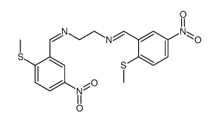 1-(2-methylsulfanyl-5-nitrophenyl)-N-[2-[(2-methylsulfanyl-5-nitrophenyl)methylideneamino]ethyl]methanimine结构式