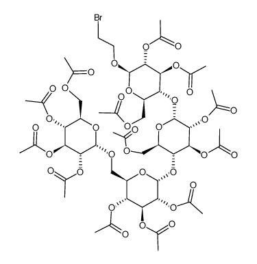 2-bromoethyl 2,3,6-tri-O-acetyl-4-O-(2,3,6-tri-O-acetyl-4-O-(2,3,4-tri-O-acetyl-6-O-(2,3,4,6-tetra-O-acetyl-α-D-glucopyranosyl)-α-D-glucopyranosyl)-α-D-glucopyranosyl)-β-D-glucopyranoside Structure