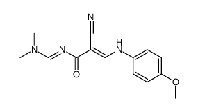 N,N-Dimethyl-N'-<α-cyano-β-N'-(p-methoxyphenyl)aminoacrylyl>formamidine结构式