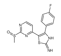 4-(4-fluorophenyl)-5-(2-methylsulfinylpyrimidin-4-yl)-1,3-thiazol-2-amine结构式