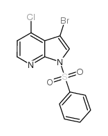 3-溴-4-氯-1-(苯磺酰基)-1H-吡咯并[2,3-B]吡啶结构式