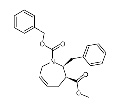 (2S,3S)-2-benzyl-2,3,4,7-tetrahydroazepine-1,3-dicarboxylic acid 1-benzyl ester 3-methyl ester结构式