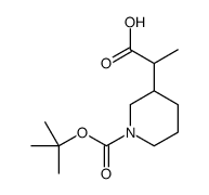 2-[1-[(2-methylpropan-2-yl)oxycarbonyl]piperidin-3-yl]propanoic acid Structure