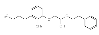 2-(butyl-2-methylphenoxy)-1-(2-phenylethoxy)ethanol structure