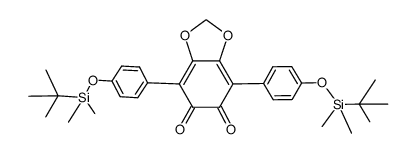 4,7-di(p-(t-butyldimethylsilyloxy)phenyl)benzo[d][1,3]dioxole-5,6-dione结构式