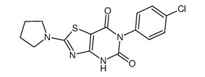6-(4-chlorophenyl)-2-pyrrolidin-1-yl[1,3]thiazolo[4,5-d]pyrimidine-5,7(4H,6H)-dione Structure