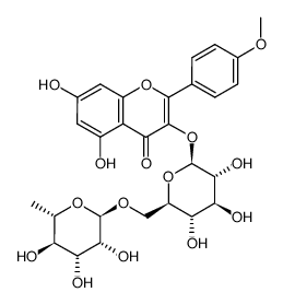 kaempferide 3-O-α-L-rhamnopyranosyl (1->6)-β-D-glucopyranoside结构式