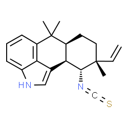 [6aS,(-)]-9α-Ethenyl-2,6,6aα,7,8,9,10,10aα-octahydro-10α-isothiocyanato-6,6,9-trimethylnaphtho[1,2,3-cd]indole Structure