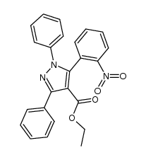 ethyl 5-(2-nitrophenyl)-1,3-diphenyl-1H-pyrazole-4-carboxylate结构式